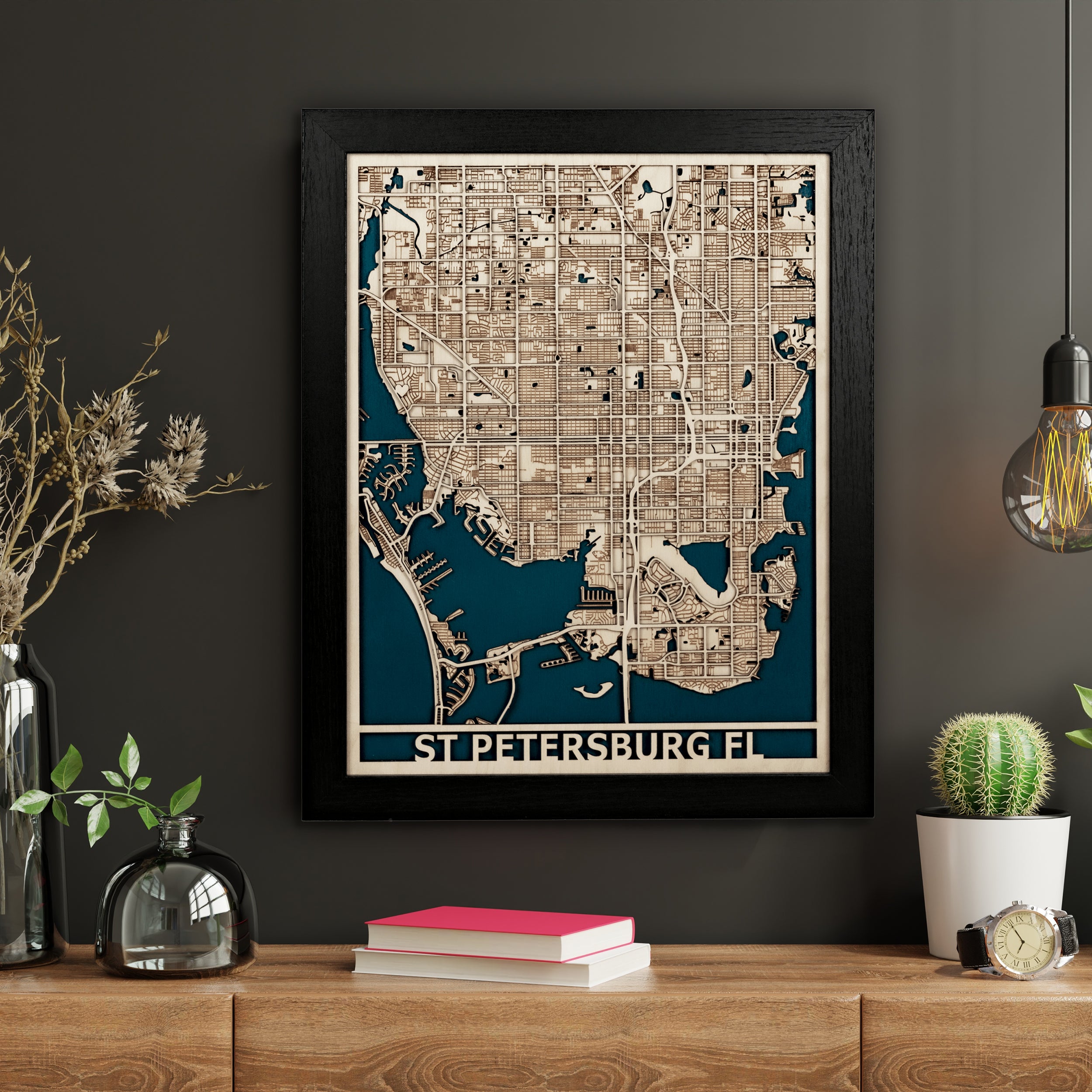 St. Petersburg Florida Laser Cut Map