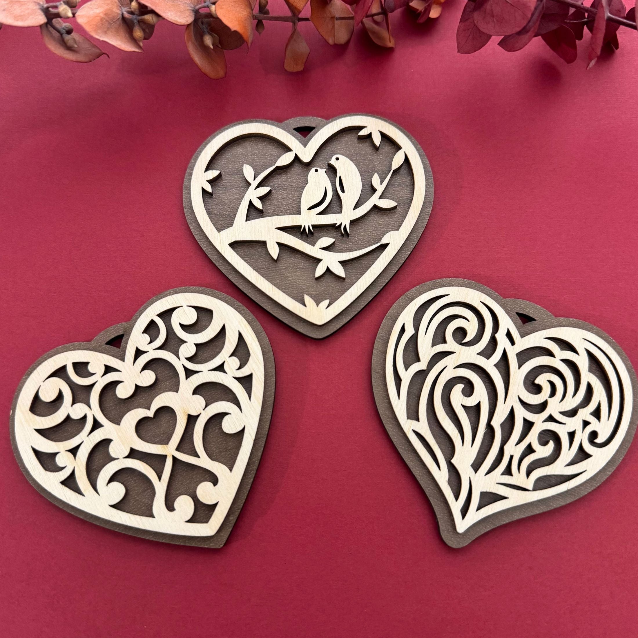 Heirloom Layered Heart Ornaments