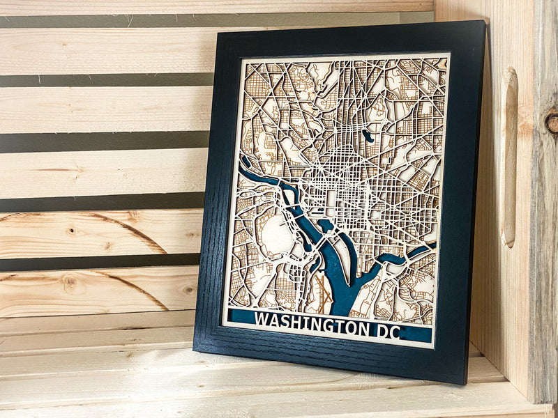 Washington DC 3D Wooden Map