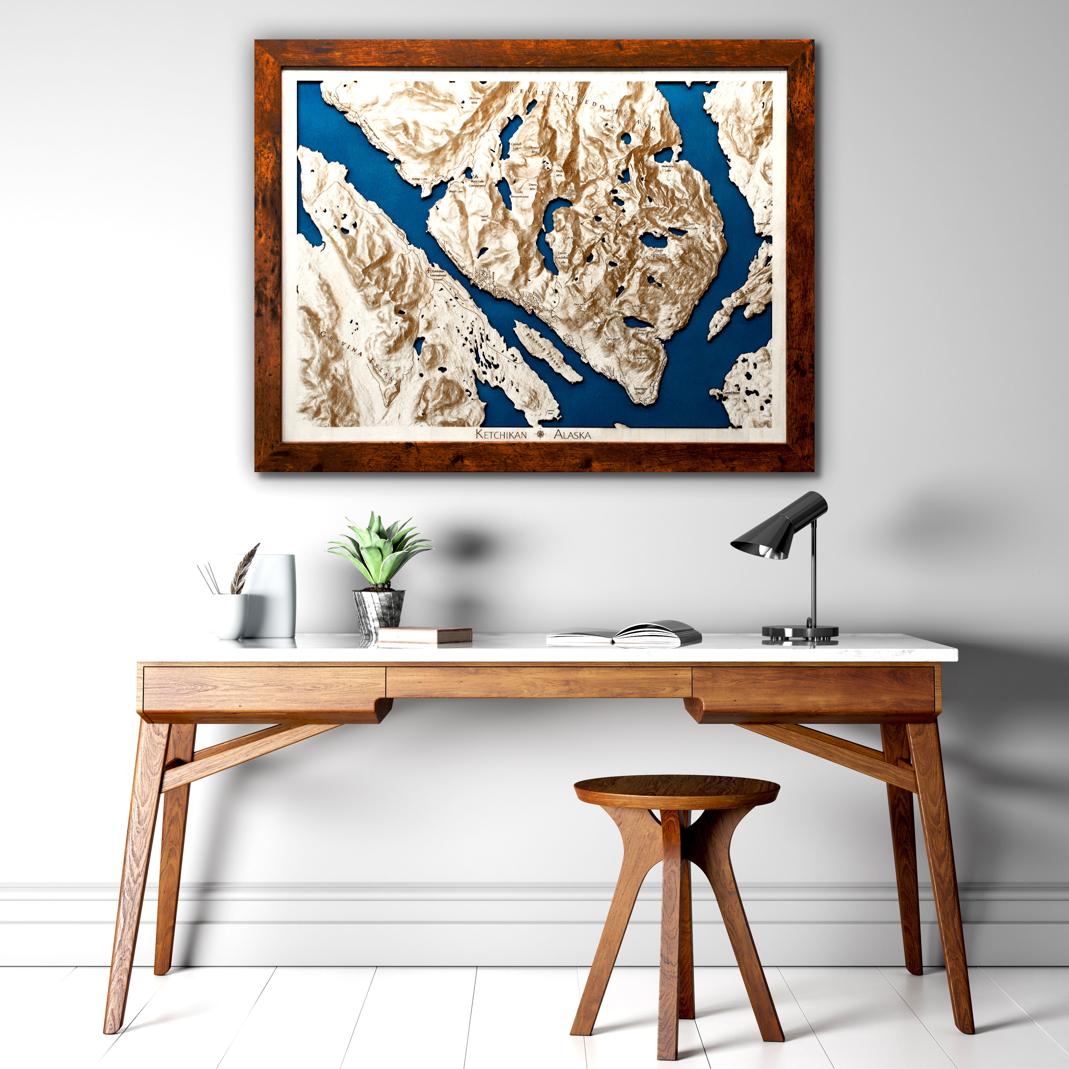 Ketchikan Alaska Hillshade 18x24