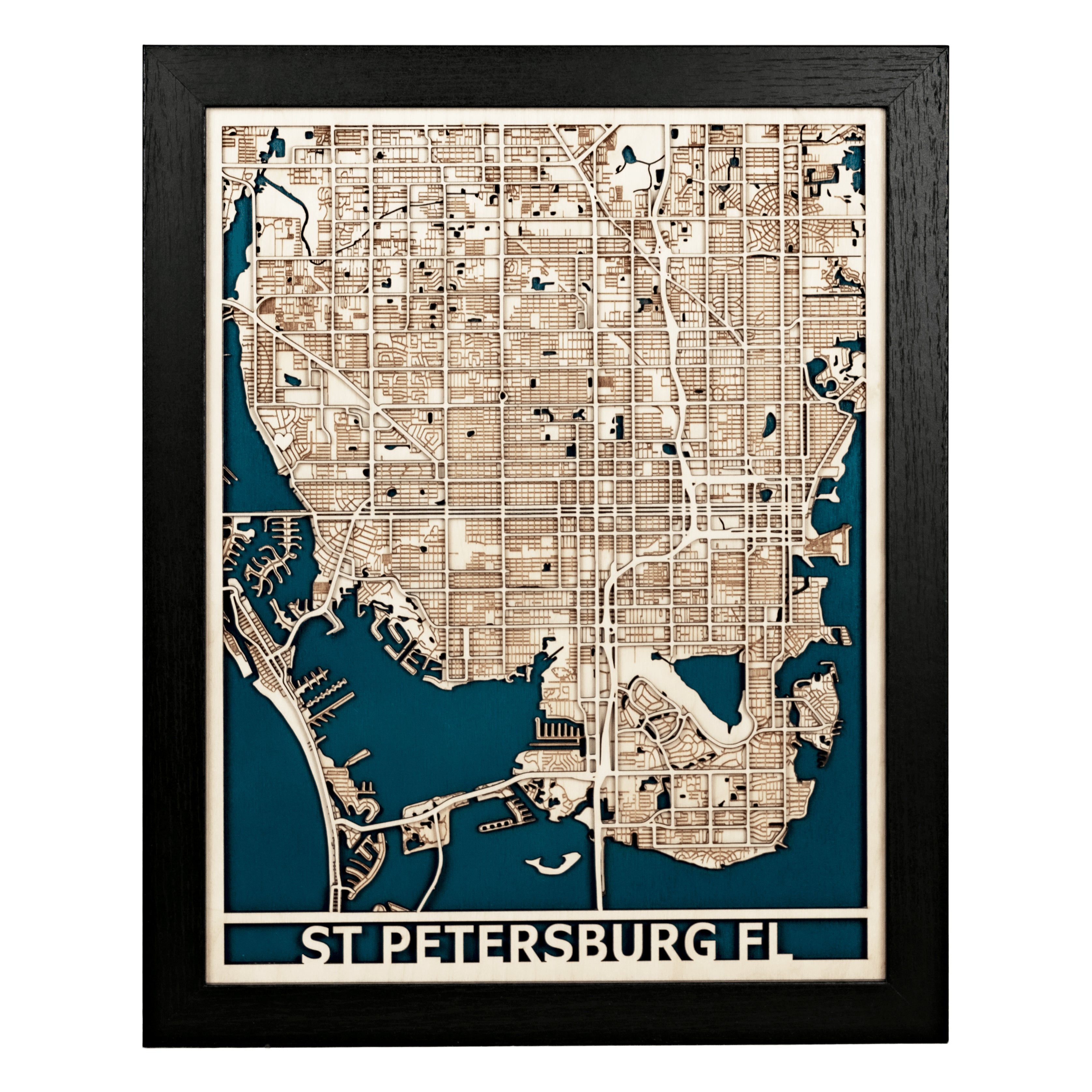 St. Petersburg Florida Laser Cut Map