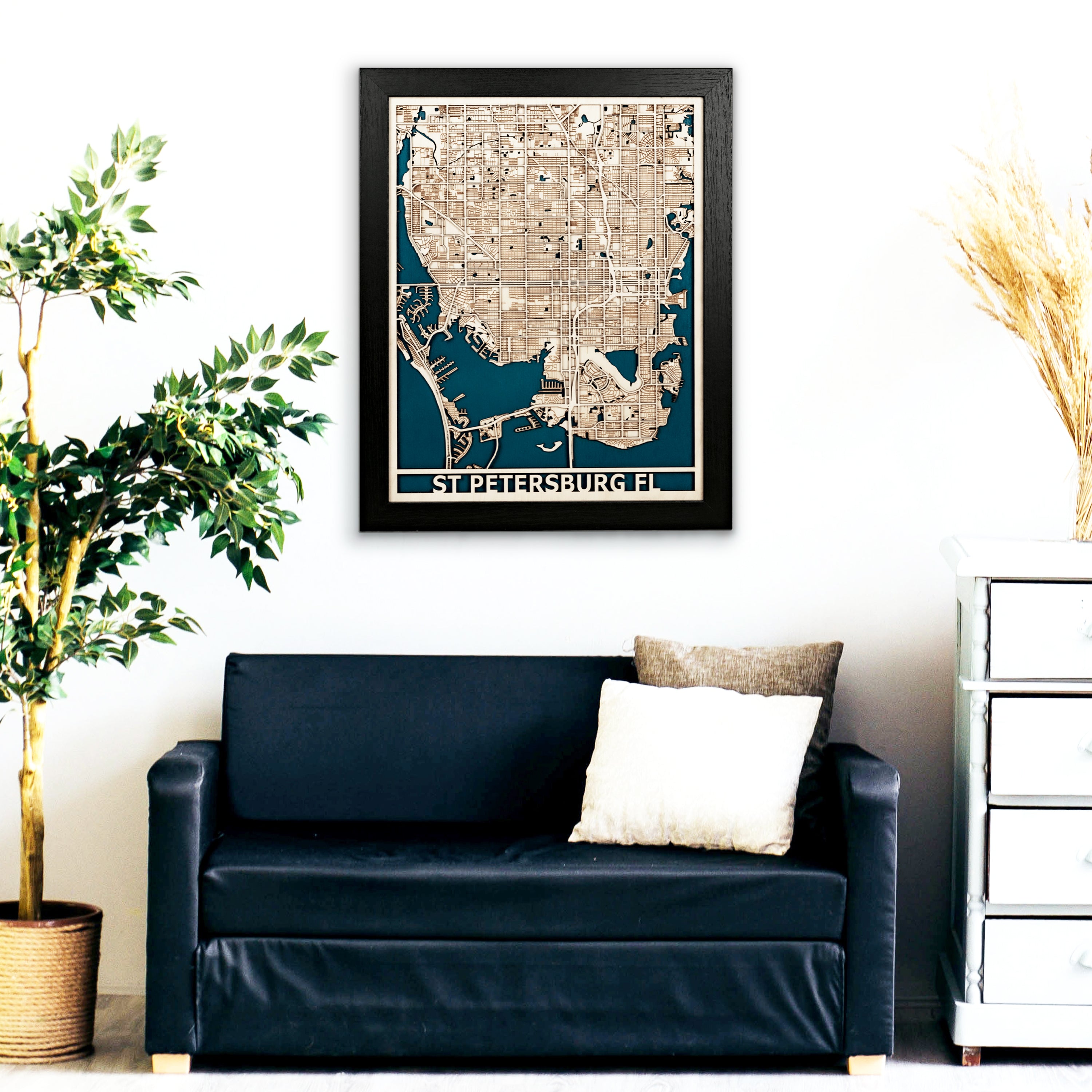 St. Petersburg Florida Laser Cut Map