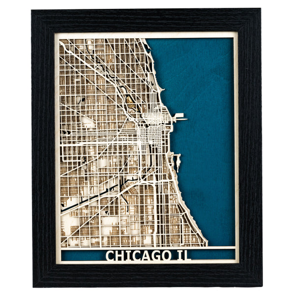 Chicago Laser Cut Map