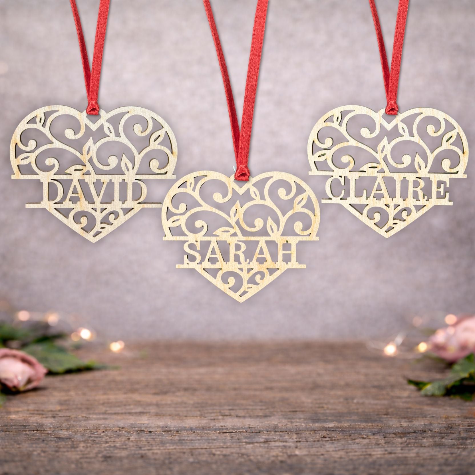 Personalized Heart Ornaments