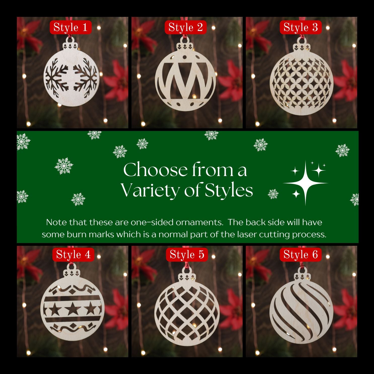 Round Christmas Ornaments - Multiple Styles