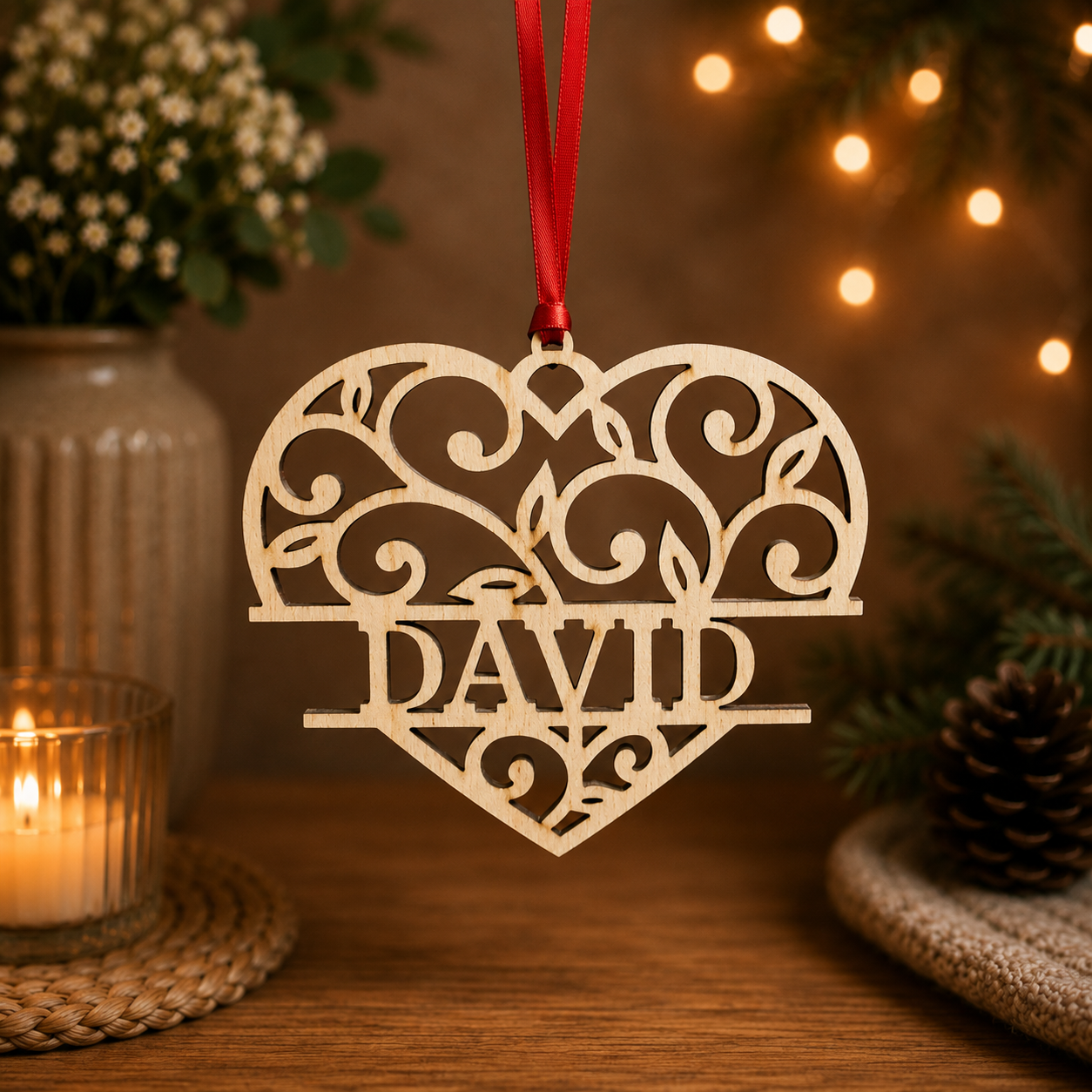 Personalized Heart Ornaments