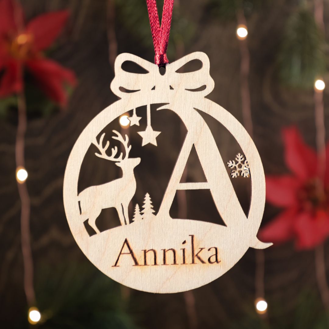 Personalized Monogram Deer Ornament