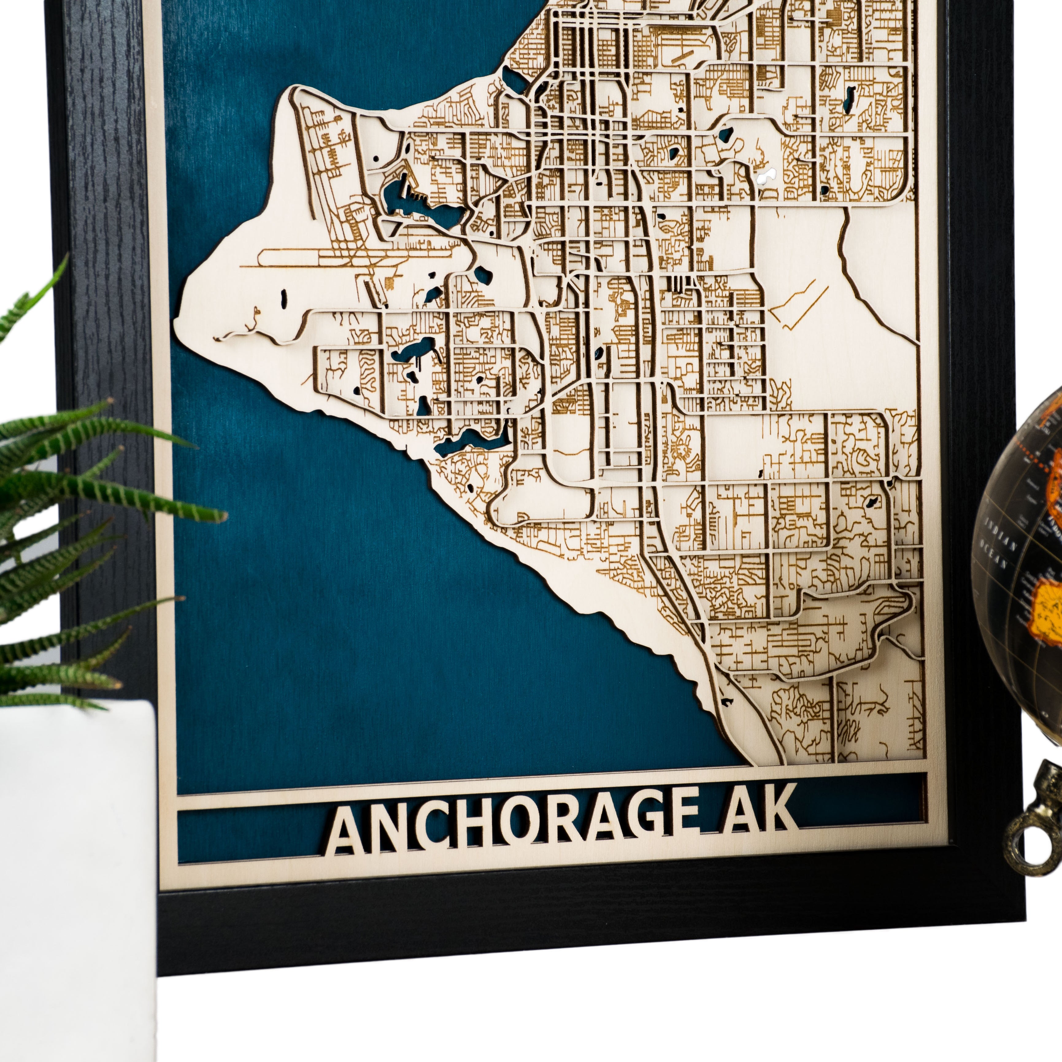 Anchorage AK 3D Wooden Map