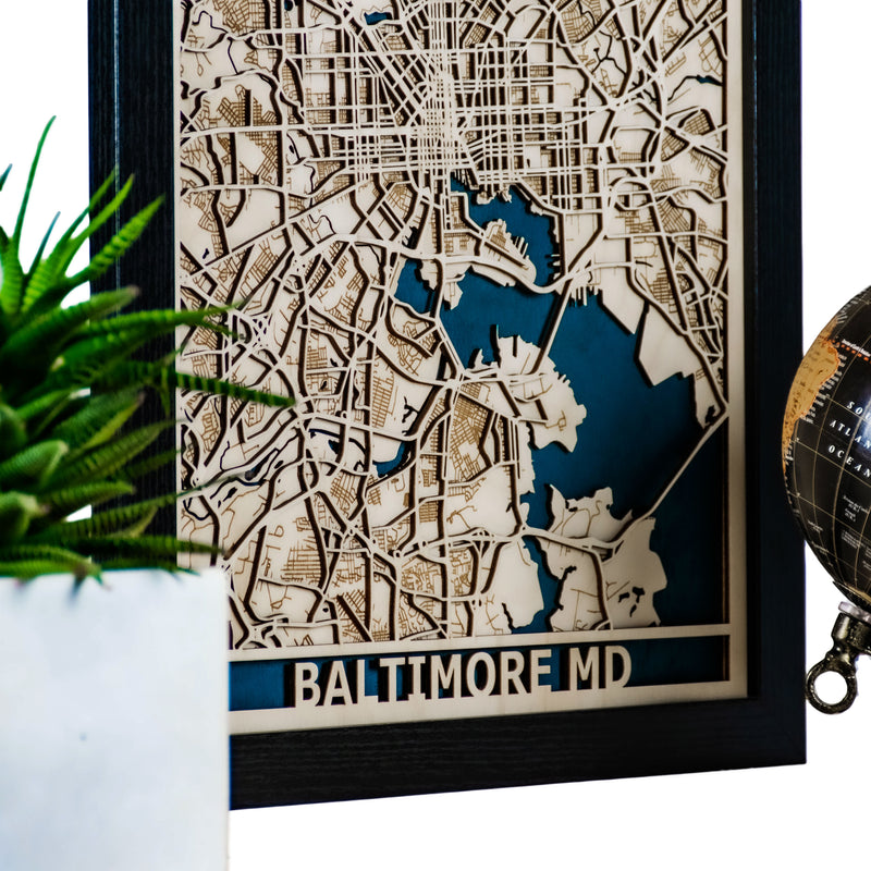 Baltimore 3D Wood Map