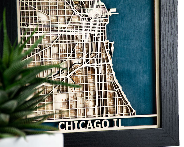Chicago Laser Cut Map