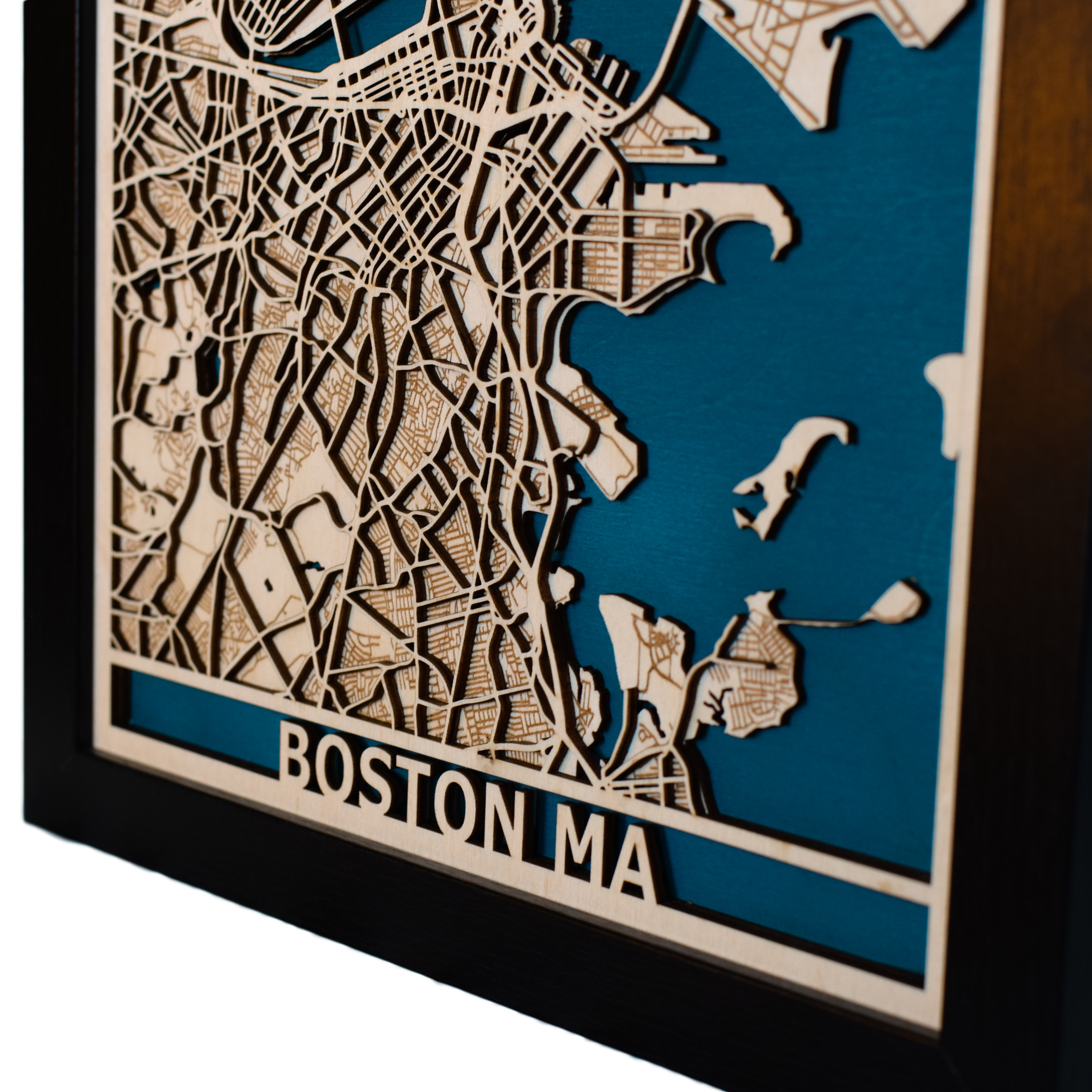 Boston Massachusetts Laser Cut Map