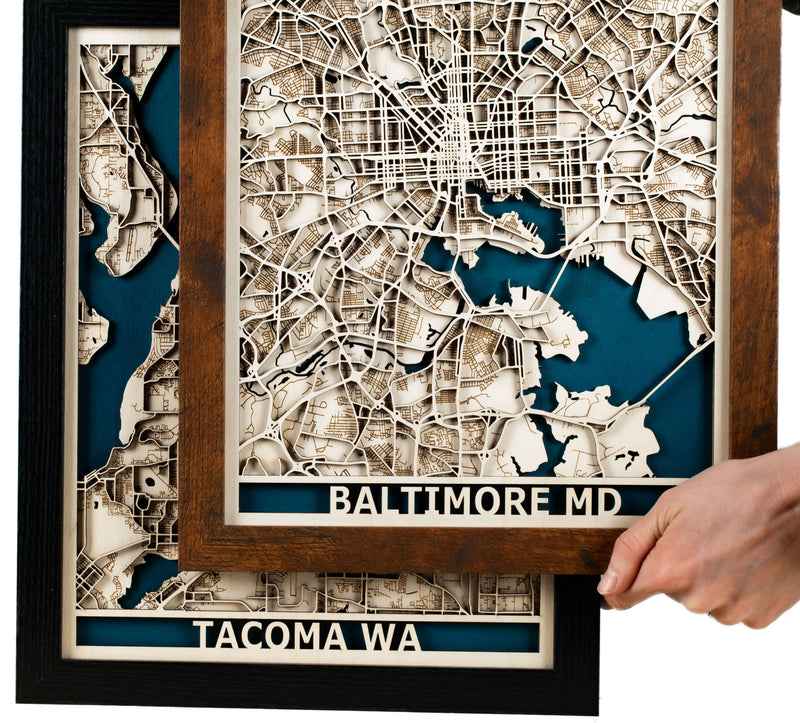 Tacoma 3D Wood Map