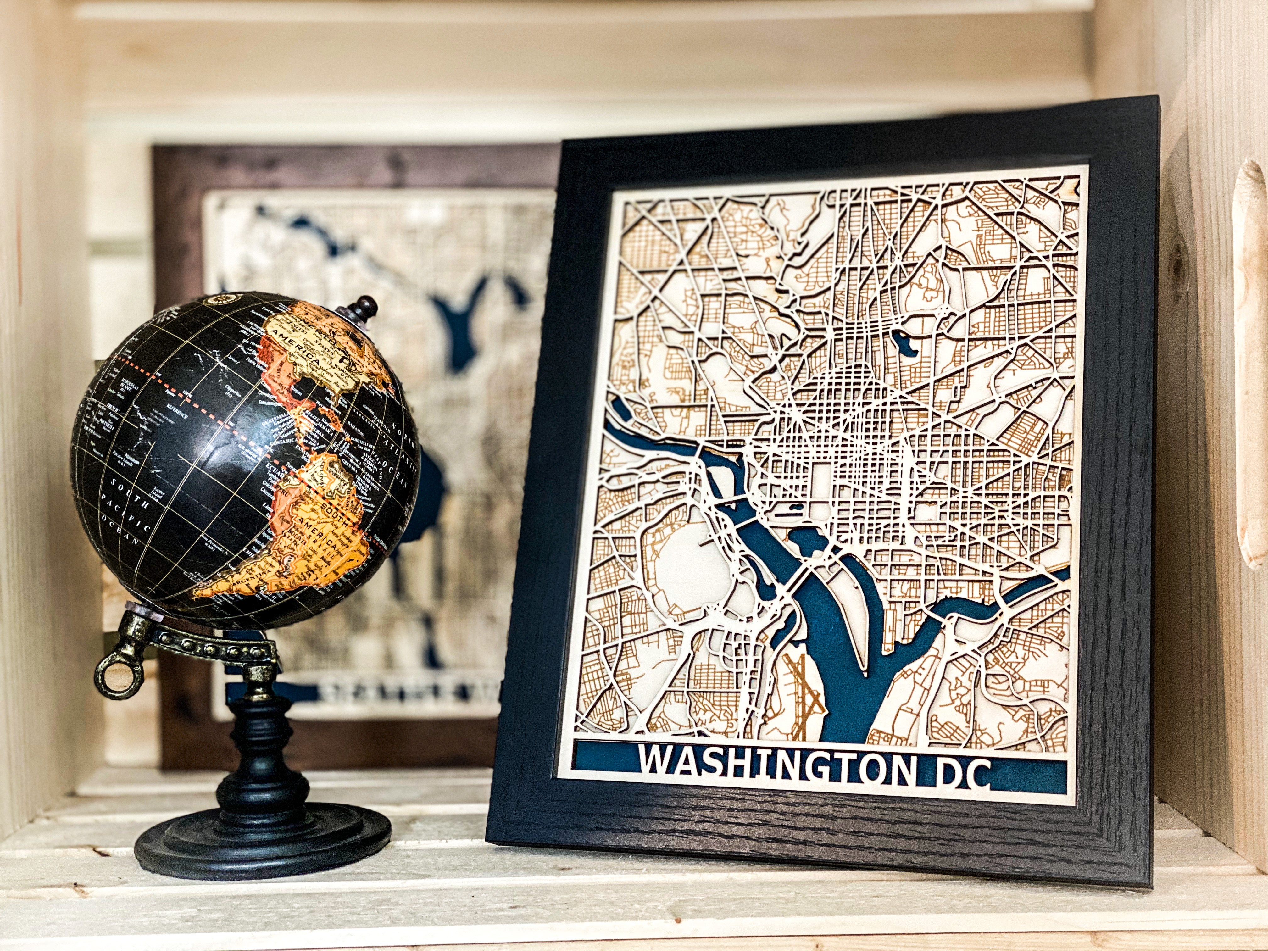 Washington DC 3D Wooden Map