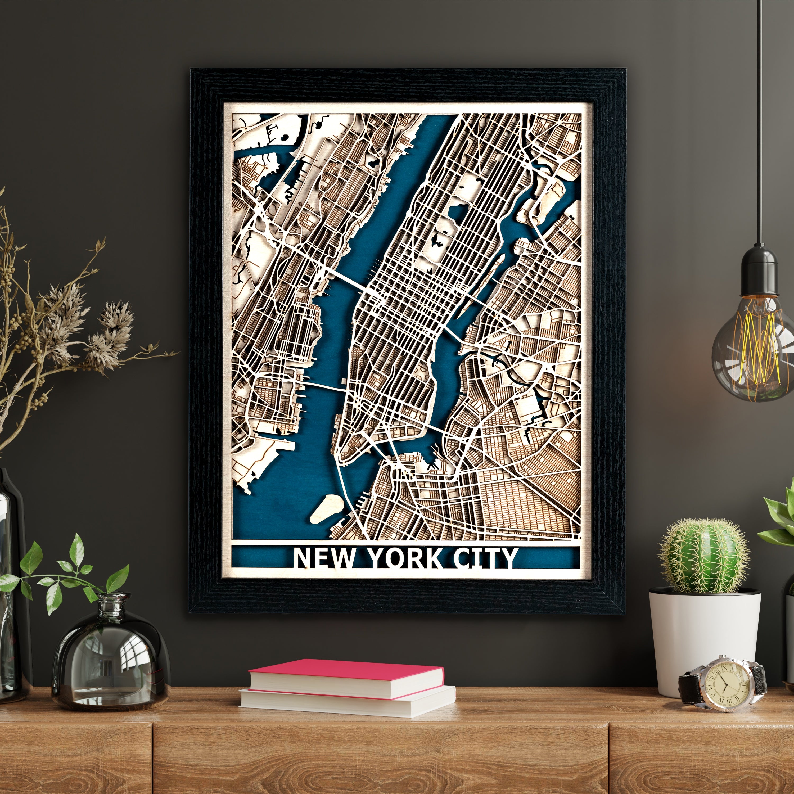 New York City Laser Cut Map