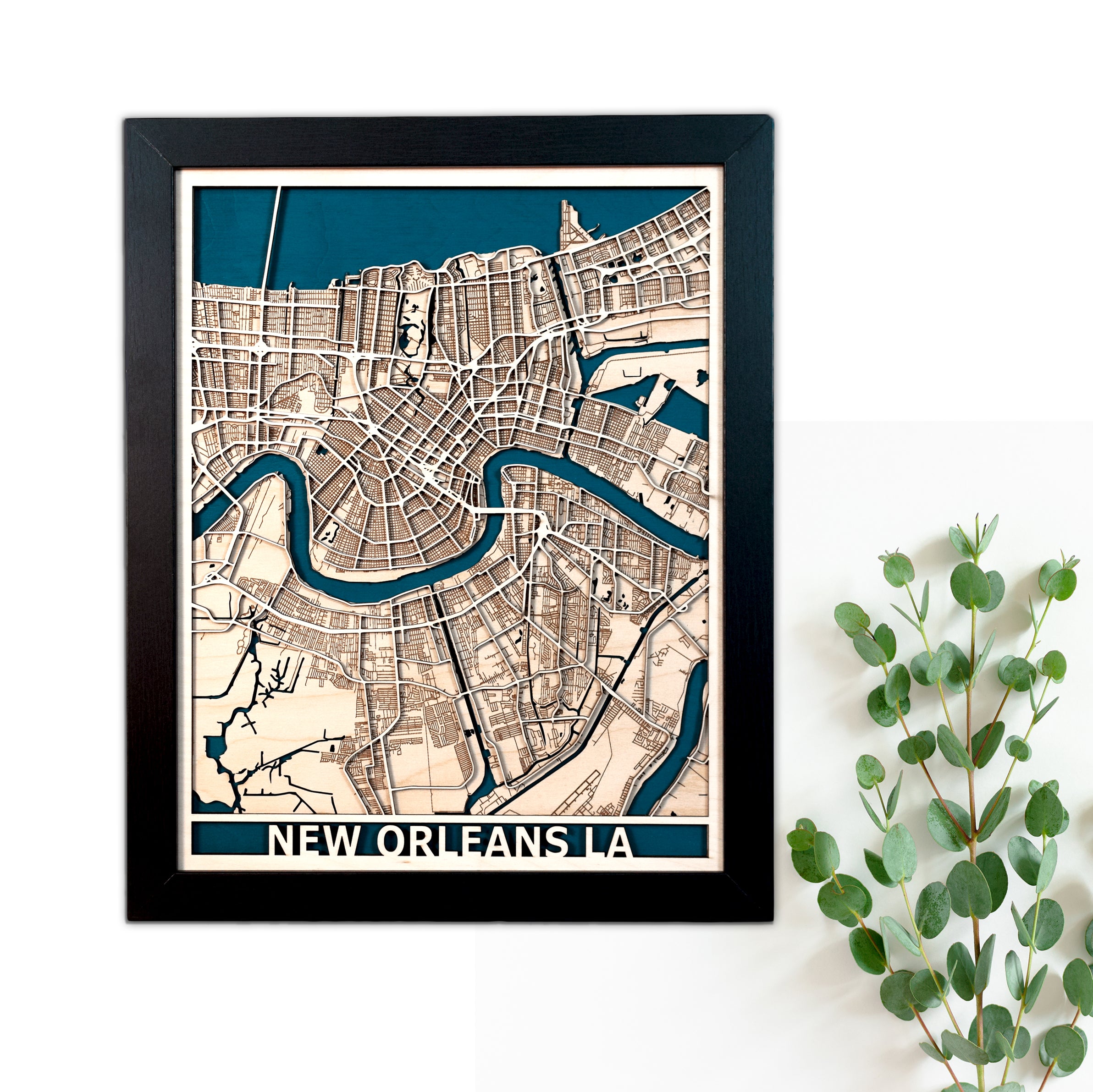 New Orleans Louisiana Laser Cut Map