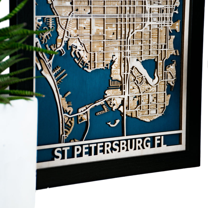 St. Petersburg Florida Laser Cut Map