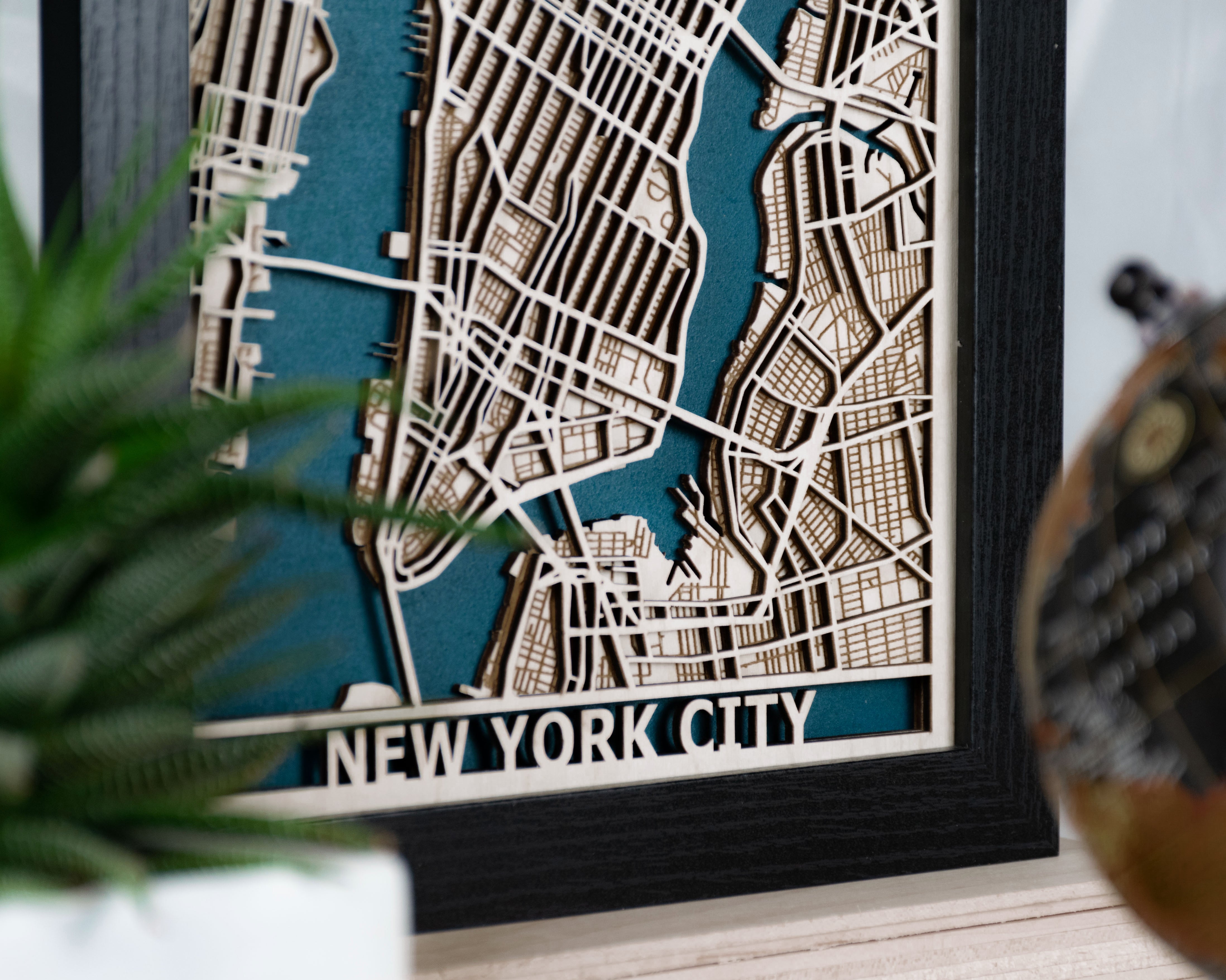 New York City Laser Cut Map